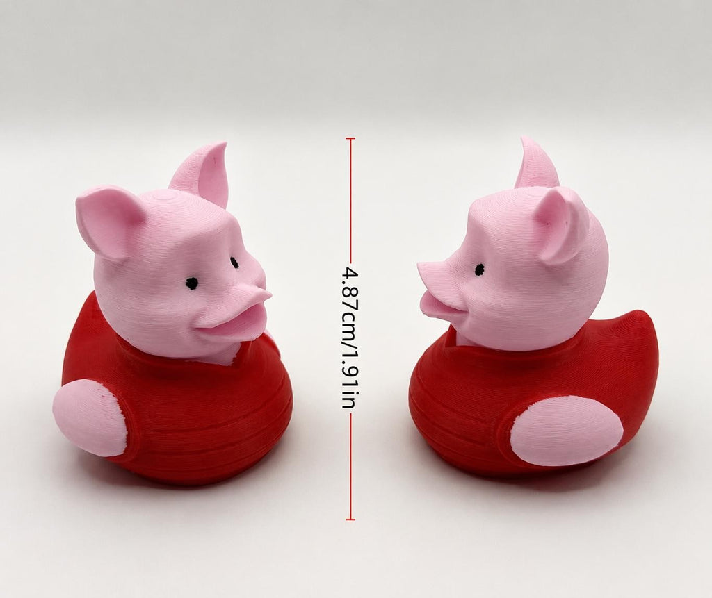 3D Printed Piglet Duck Figurine | Cute Pig Duck Desk Toy | Mini Animal Decor Gift