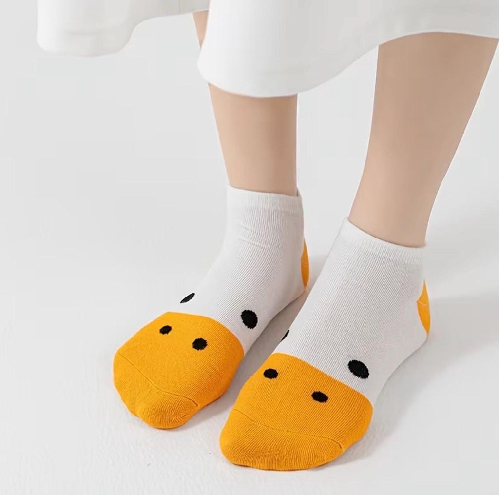 5-Pack Women’s Duck Ankle Socks | Cute Cartoon Duck Socks | Funny Breathable Low Cut Socks | Cozy Casual Happy Socks Gift