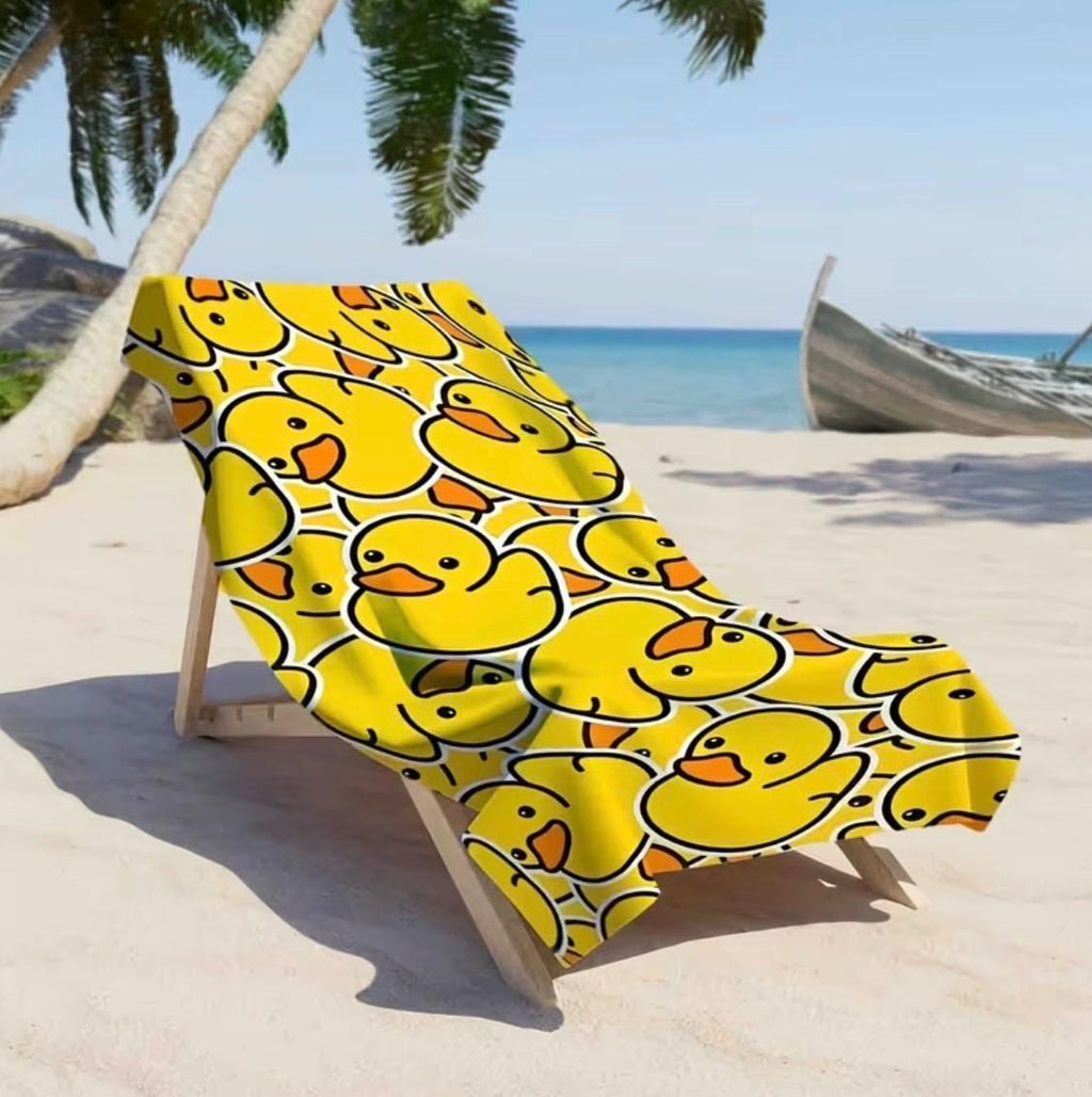Duck Beach Towel | Oversized Quick Dry Pool Towel | Cute Yellow Rubber Duck Towel | Cruise Beach Accessory | Jeep Duck Gift