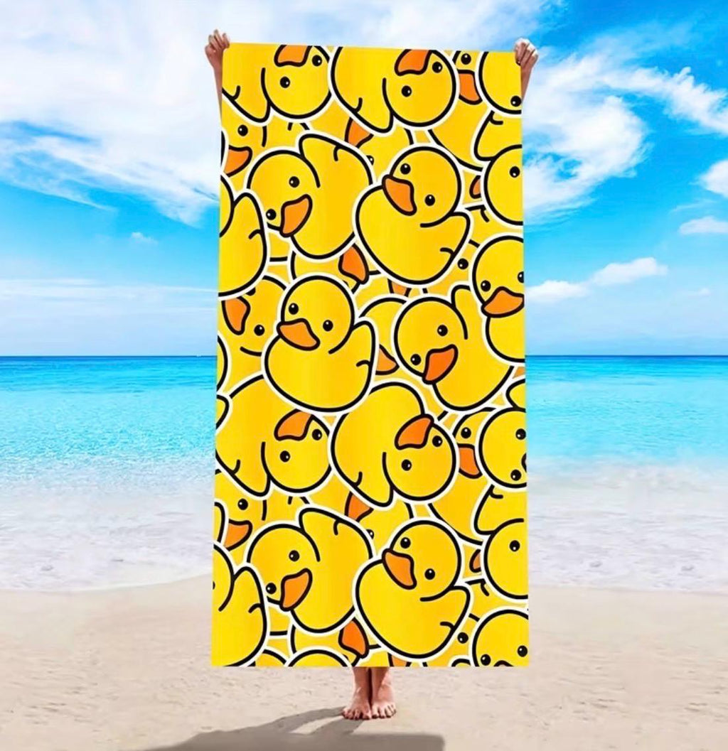 Duck Beach Towel | Oversized Quick Dry Pool Towel | Cute Yellow Rubber Duck Towel | Cruise Beach Accessory | Jeep Duck Gift