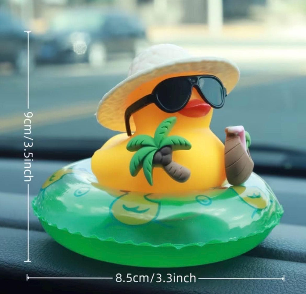 2 Inch - Tropical Vacation Rubber Duck Dashboard Decor – Beach Float Duck for Cruise Ducks, Jeep Ducks & Summer Car Accessories