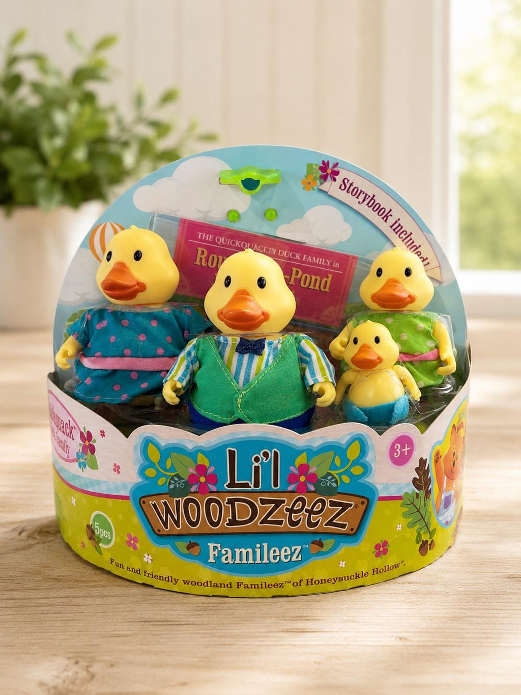 Li’l Woodzeez Quickquack Duck Family Set with Storybook | 5pc Duck Figurines | Cruise Ducks Jeep Ducks Gift for Duck Lovers