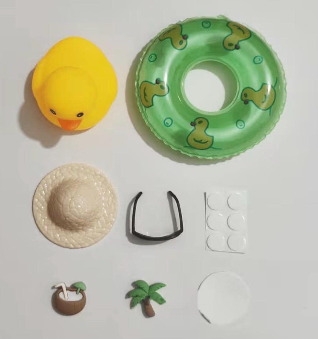 2 Inch - Tropical Vacation Rubber Duck Dashboard Decor – Beach Float Duck for Cruise Ducks, Jeep Ducks & Summer Car Accessories
