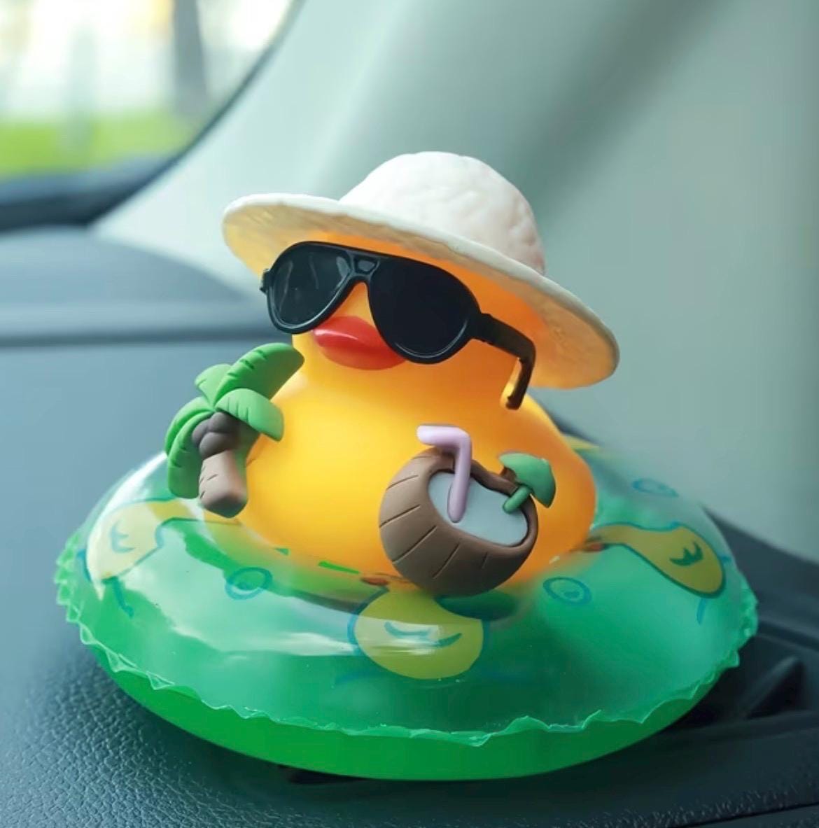 2 Inch - Tropical Vacation Rubber Duck Dashboard Decor – Beach Float Duck for Cruise Ducks, Jeep Ducks & Summer Car Accessories