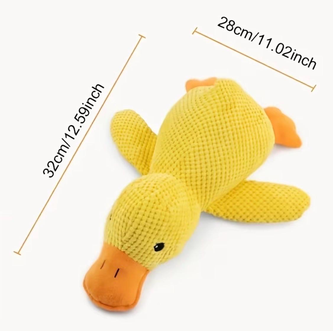 Large Squeaky Duck Dog Toy – Plush Yellow Duck Pet Toy for Dogs – Interactive Chew Toy with Squeaker – Funny Duck Puppy Gift