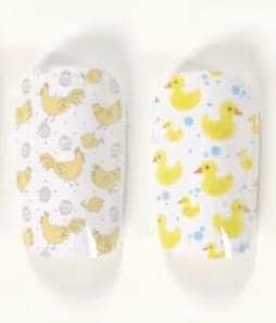 Duck Press On Nails Set – 48pcs Yellow White Cartoon Duck Medium Square Reusable False Nails with Jelly Gel – Cruise Jeep Cute Nails