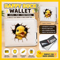 Happy Duck Wallet – Cute Duck Breakthrough Bifold Wallet, Lightweight Card Holder Wallet, Cruise Duck Jeep Duck Gift