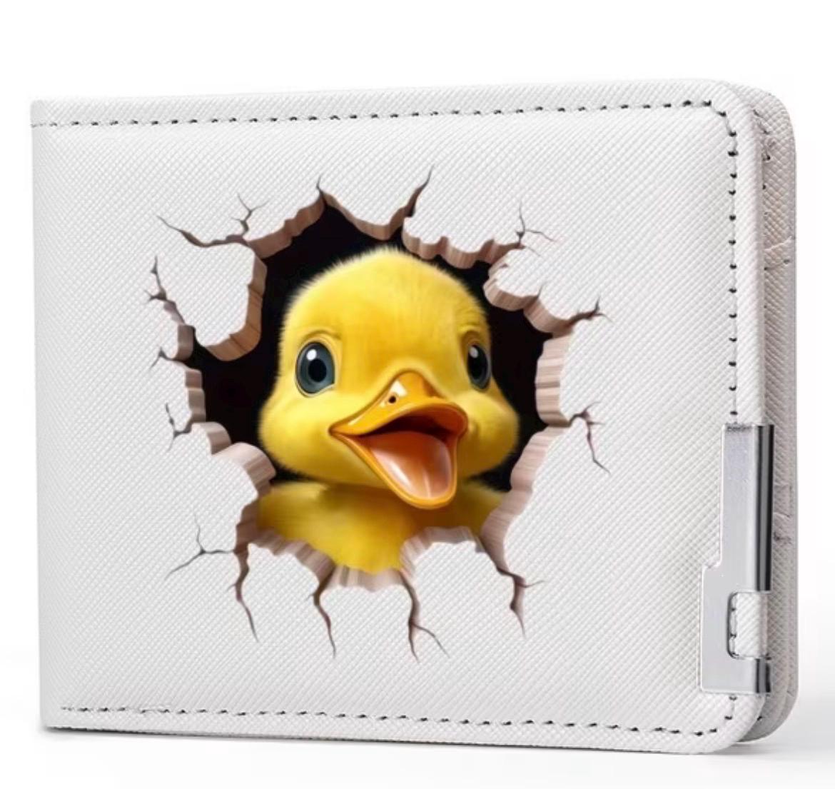 Happy Duck Wallet – Cute Duck Breakthrough Bifold Wallet, Lightweight Card Holder Wallet, Cruise Duck Jeep Duck Gift
