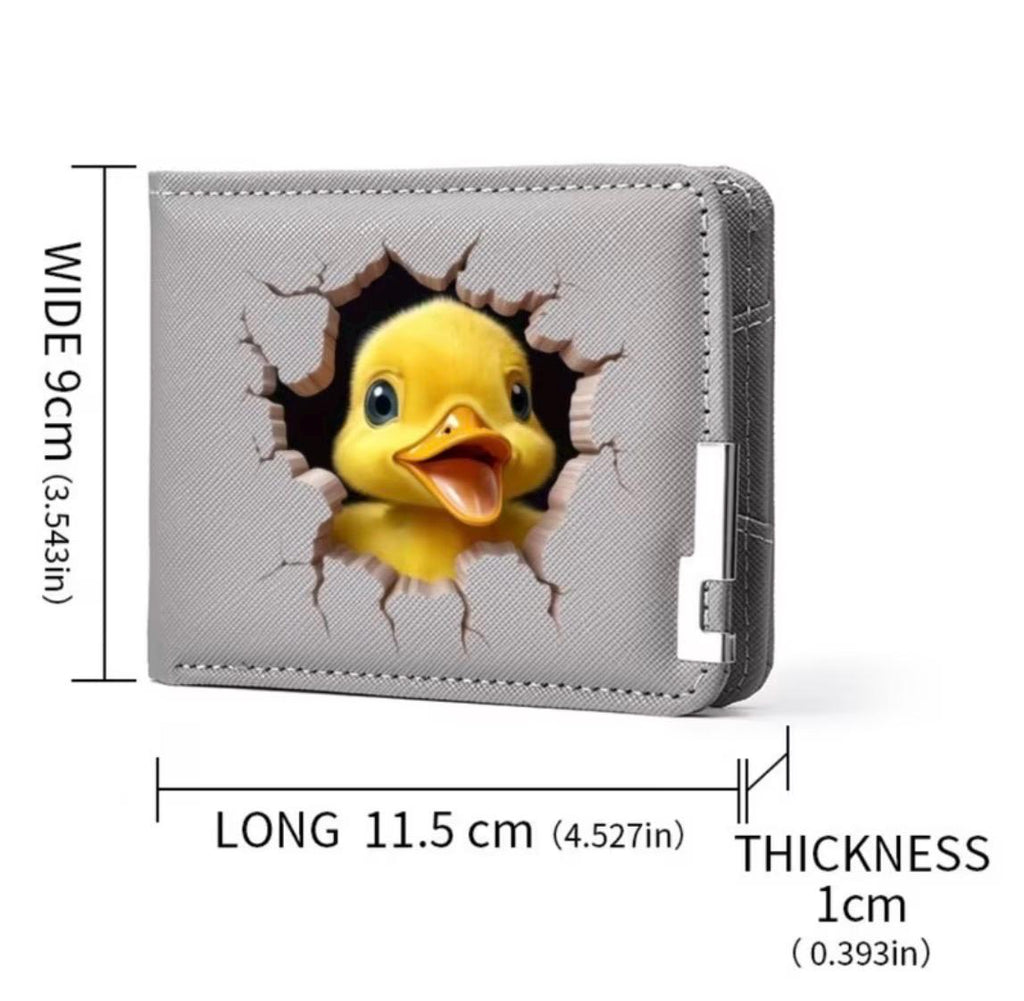Happy Duck Wallet – Cute Duck Breakthrough Bifold Wallet, Lightweight Card Holder Wallet, Cruise Duck Jeep Duck Gift