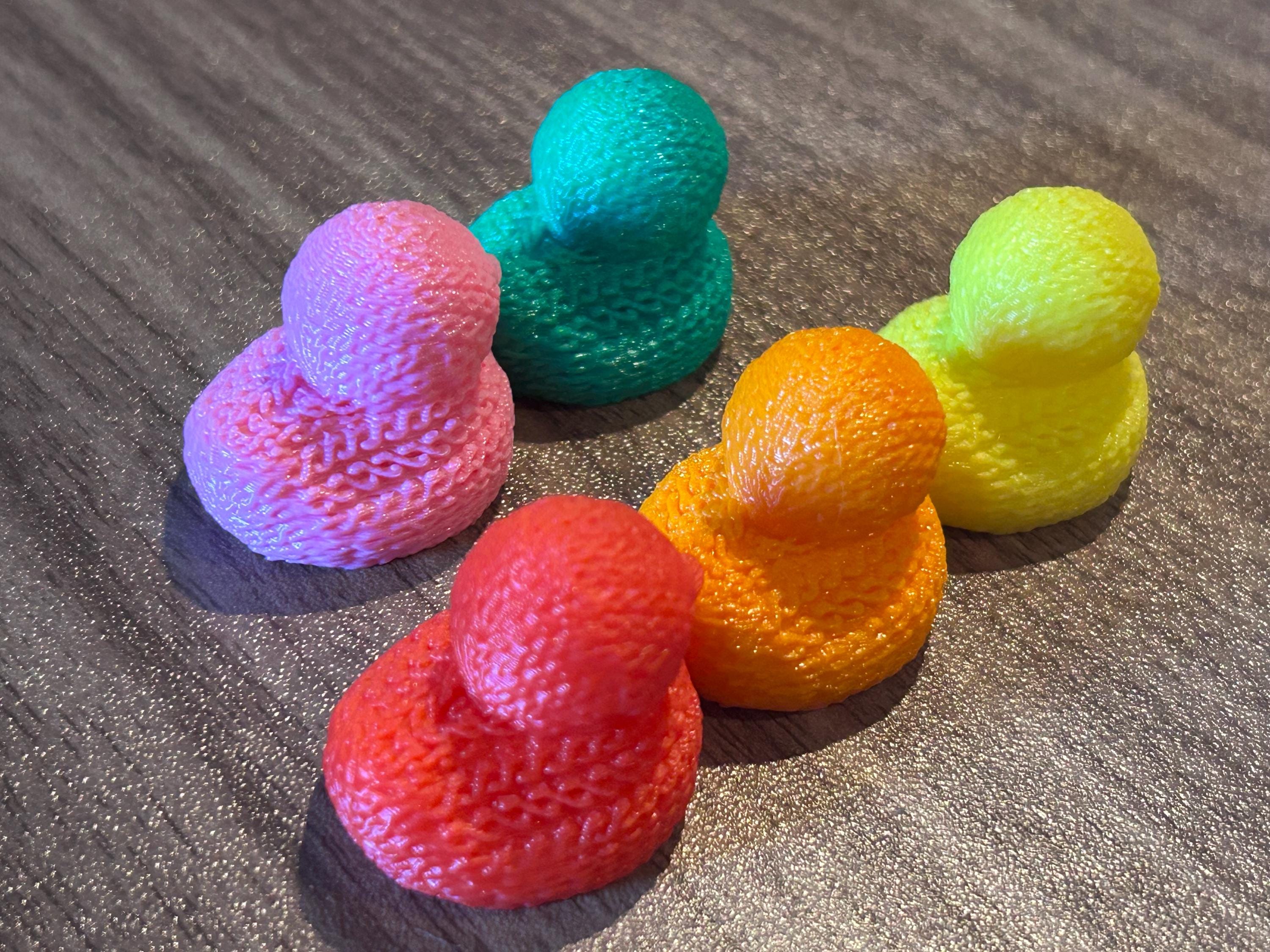 3D Printed Mini Crochet Duck Set of 5 – Colorful Tiny Cruise Ducks, Jeep Ducks, Cute Pocket Duck Collection