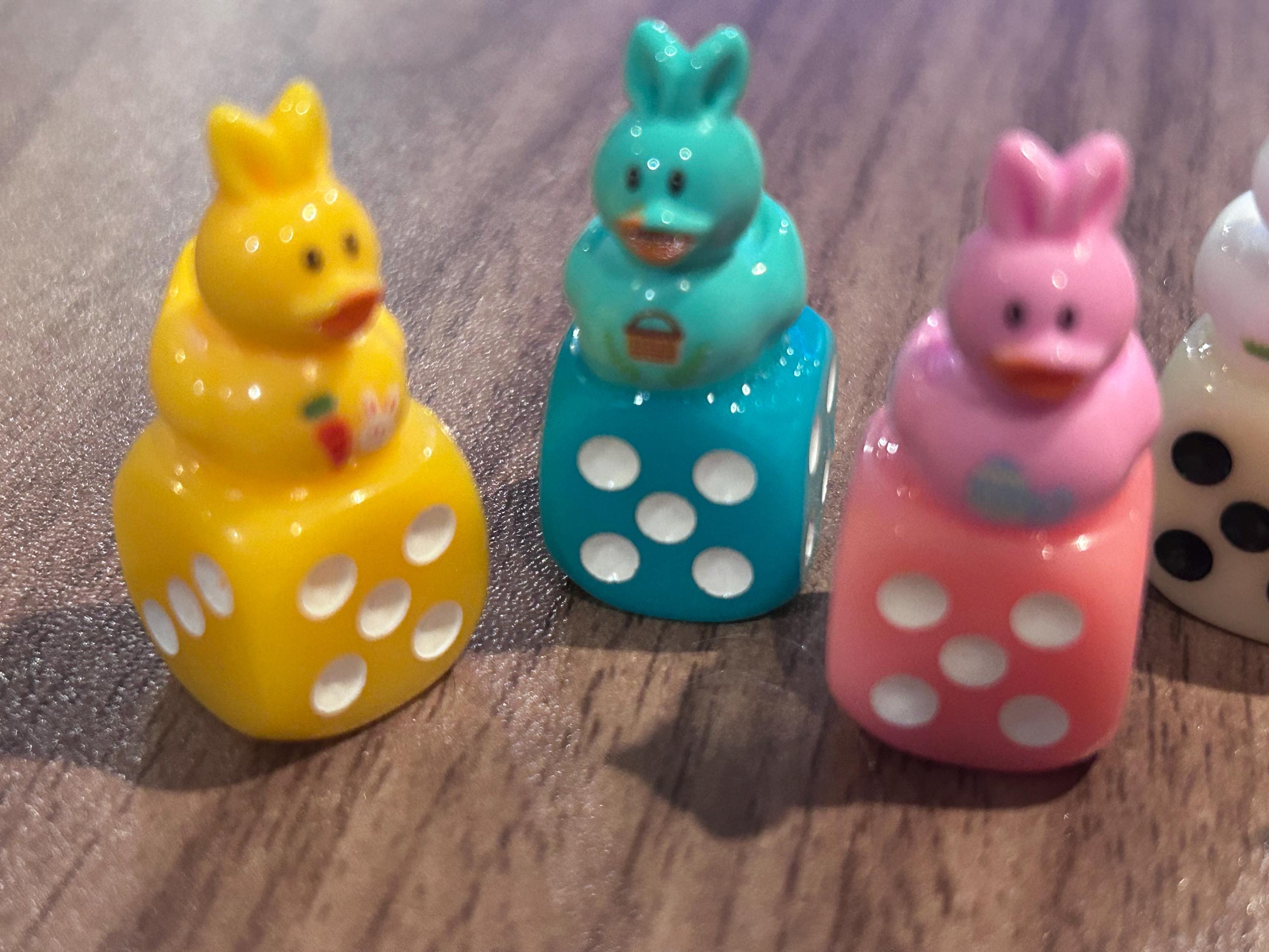 Easter Bunny Dice Set of 5 | Religious Easter Duck Dice | Faith Inspired Easter Basket Fillers | Cute Spring Party Favors Cruise Jeep Ducks