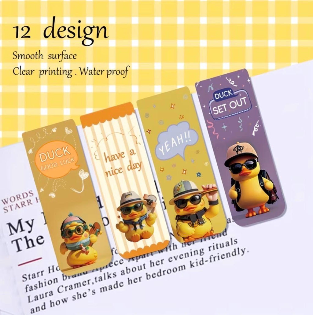 12pcs Magnetic Rubber Duck Bookmarks – Cute Duck Page Markers for Readers, Teachers, Students, Journals, Cruise Gifts & Book Lovers