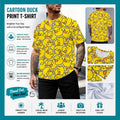 Men’s Cartoon Duck Print T-Shirt | Funny Yellow Rubber Duck Graphic Tee | Breathable Casual Crew Neck Shirt | Cruise Jeep Vacation Wear