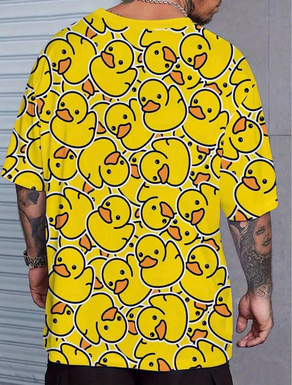 Men’s Cartoon Duck Print T-Shirt | Funny Yellow Rubber Duck Graphic Tee | Breathable Casual Crew Neck Shirt | Cruise Jeep Vacation Wear