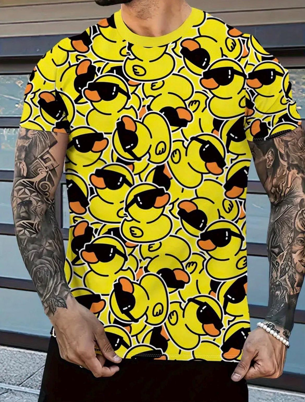 Men’s Rubber Duck Sunglasses T-Shirt | Funny Yellow Duck Graphic Tee | Casual Lightweight Short Sleeve Shirt | Cruise Jeep Party Wear