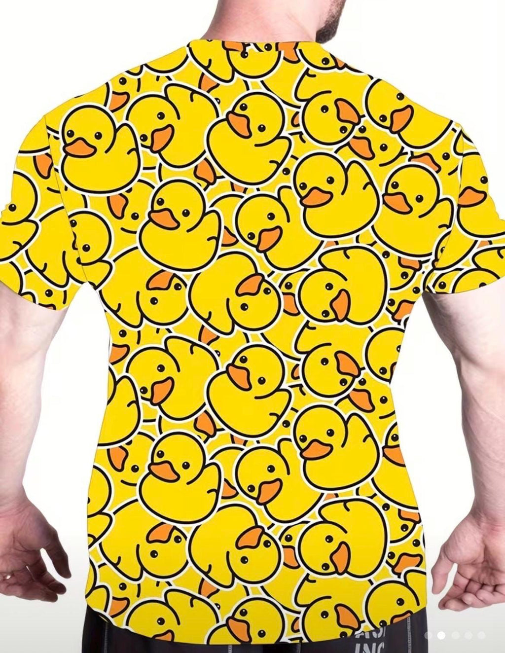 Cute Rubber Duck Print Quick-Dry T-Shirt | Unisex Yellow Duck Graphic Tee | Breathable Casual Streetwear Shirt | Cruise Jeep Outfit