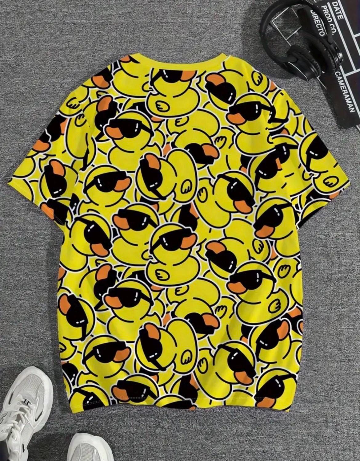 Men’s Rubber Duck Sunglasses T-Shirt | Funny Yellow Duck Graphic Tee | Casual Lightweight Short Sleeve Shirt | Cruise Jeep Party Wear