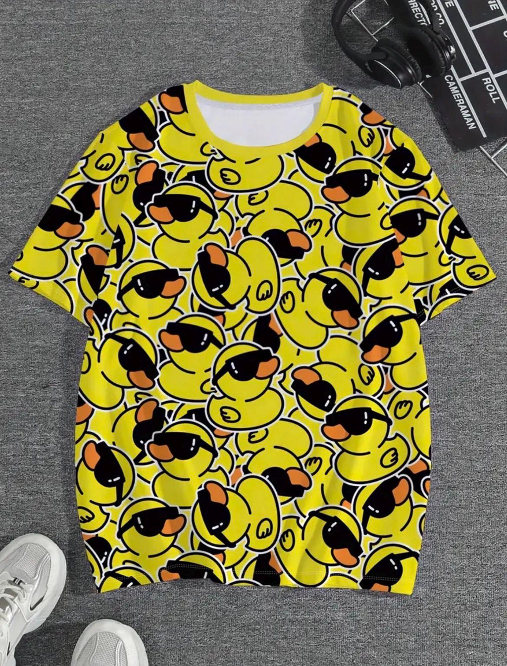 Men’s Rubber Duck Sunglasses T-Shirt | Funny Yellow Duck Graphic Tee | Casual Lightweight Short Sleeve Shirt | Cruise Jeep Party Wear