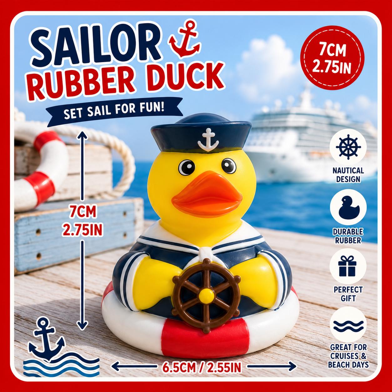Large sailor rubber duck cruise ship duck nautical bath toy jeep duck