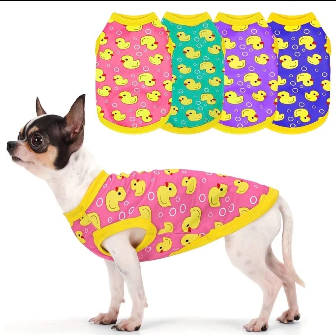 Duck Print Dog Vest Sleeveless Pet Shirt Breathable Puppy Tank Top Small Large Dogs