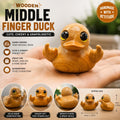 Wooden Middle Finger Duck Funny Desk Decor Handmade Duck Figurine Cute Rude Gift Office Shelf Decor