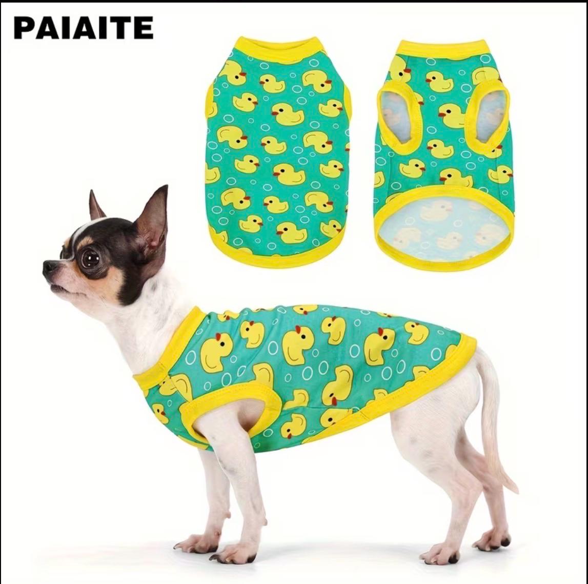 Duck Print Dog Vest Sleeveless Pet Shirt Breathable Puppy Tank Top Small Large Dogs