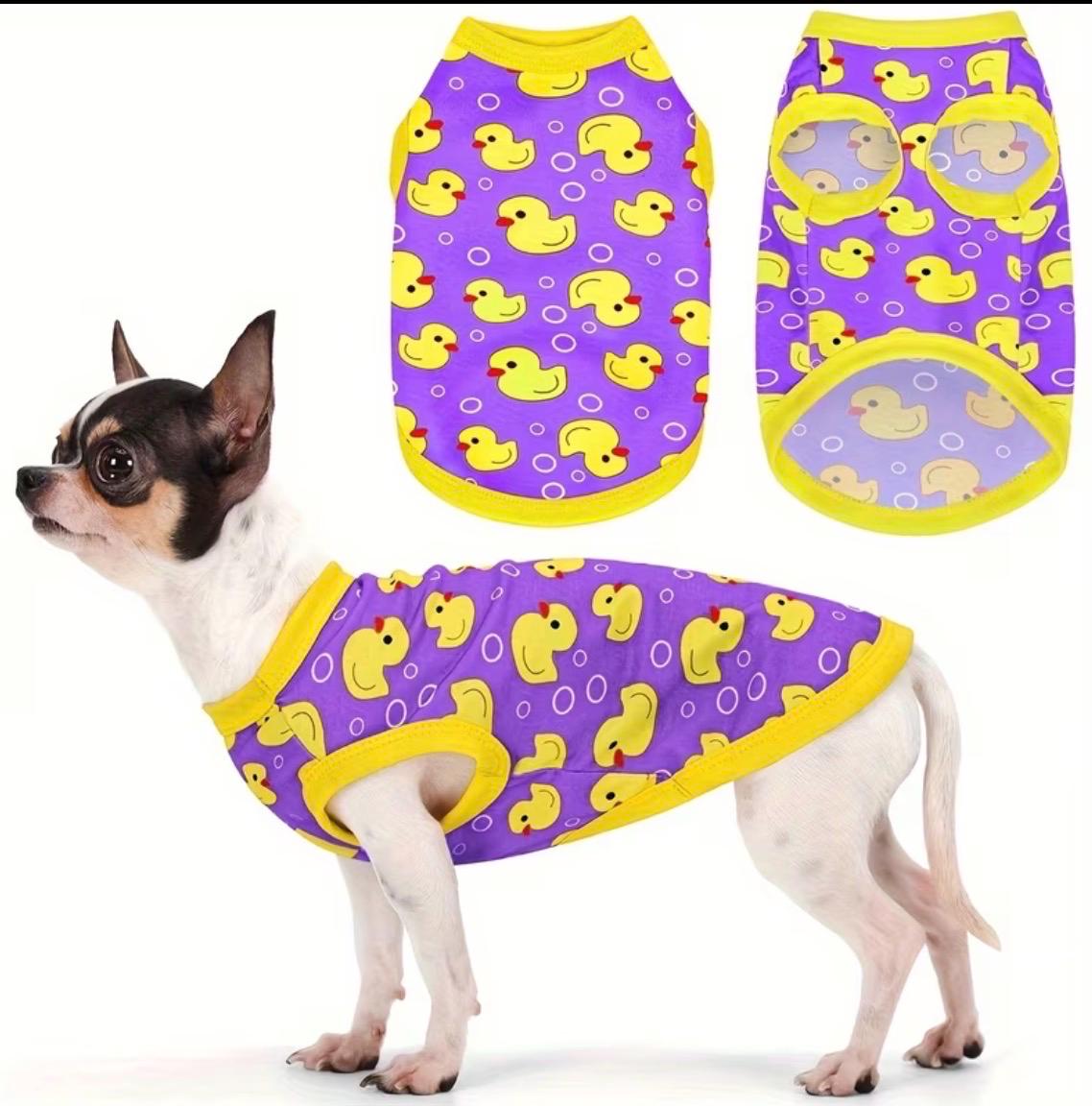 Duck Print Dog Vest Sleeveless Pet Shirt Breathable Puppy Tank Top Small Large Dogs
