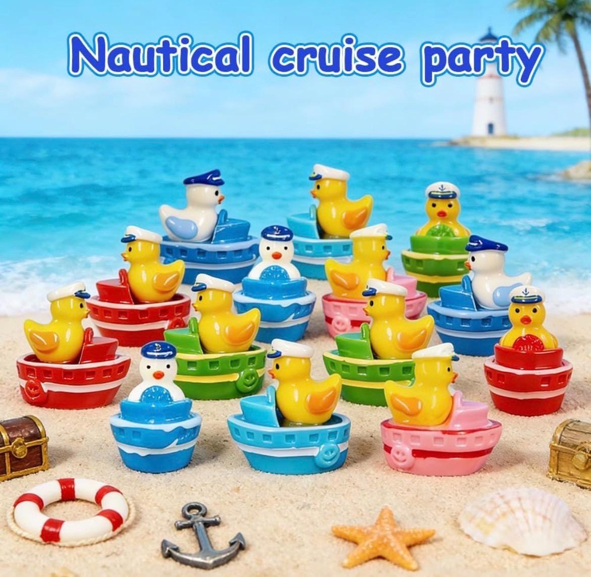 Mini Resin Sailor Duck Boat Set – 5 Piece Nautical Collectible Ducks