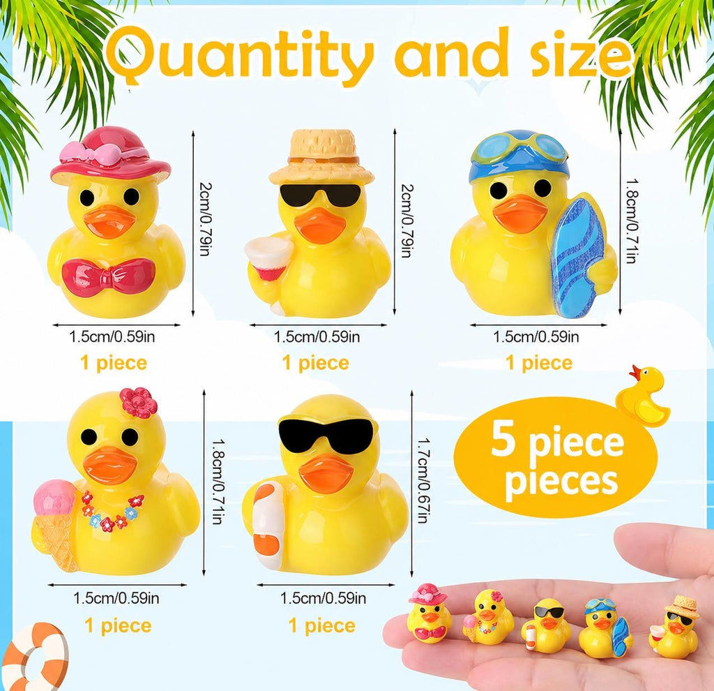 Mini Resin Beach Ducks Set, Summer Party Favors, Cruise Jeep Ducking Collectibles