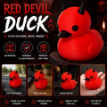 3D Printed - Red Devil Duck Figurine – 3D Printed Gothic Desk Decor, Dark Car Ornament