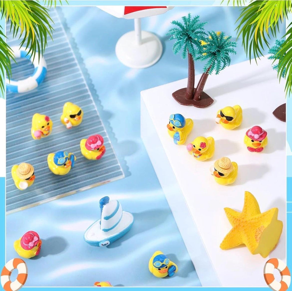 Mini Resin Beach Ducks Set, Summer Party Favors, Cruise Jeep Ducking Collectibles