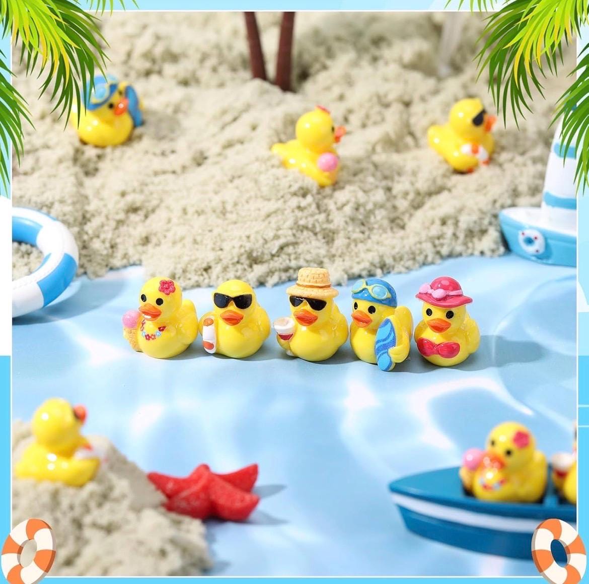 Mini Resin Beach Ducks Set, Summer Party Favors, Cruise Jeep Ducking Collectibles