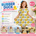 Girls Rubber Duck Dress – Cartoon Yellow Duck Star Print Twirl
