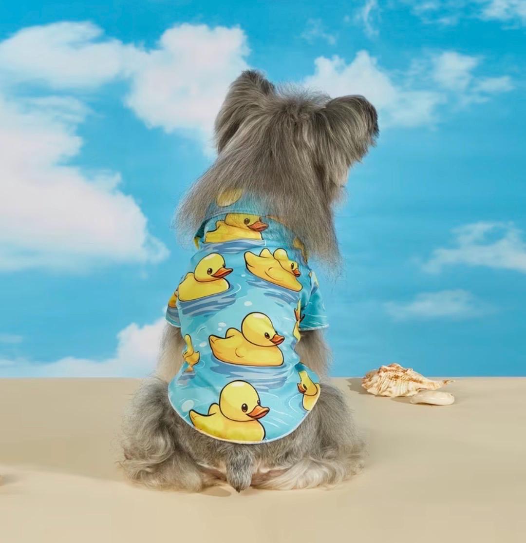 Rubber Duck Pet Shirt, Lightweight Dog Cat Summer Clothes, XXS-XXL