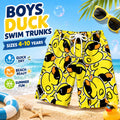 Boys Rubber Duck Sunglasses Swim Trunks, Quick Dry Beach Shorts (Ages 4-10)