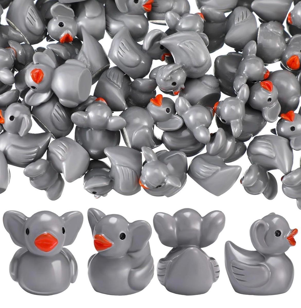 Mini Resin Ducks - Elephant Duck Set 5pc Tiny Resin Ducks Garden & Cake Decor