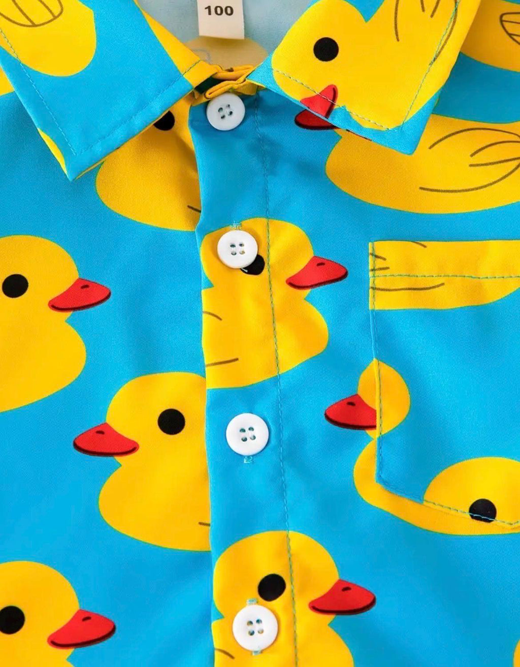 Boys Rubber Duck Print 2-Piece Summer Set, Beach Vacation Outfit