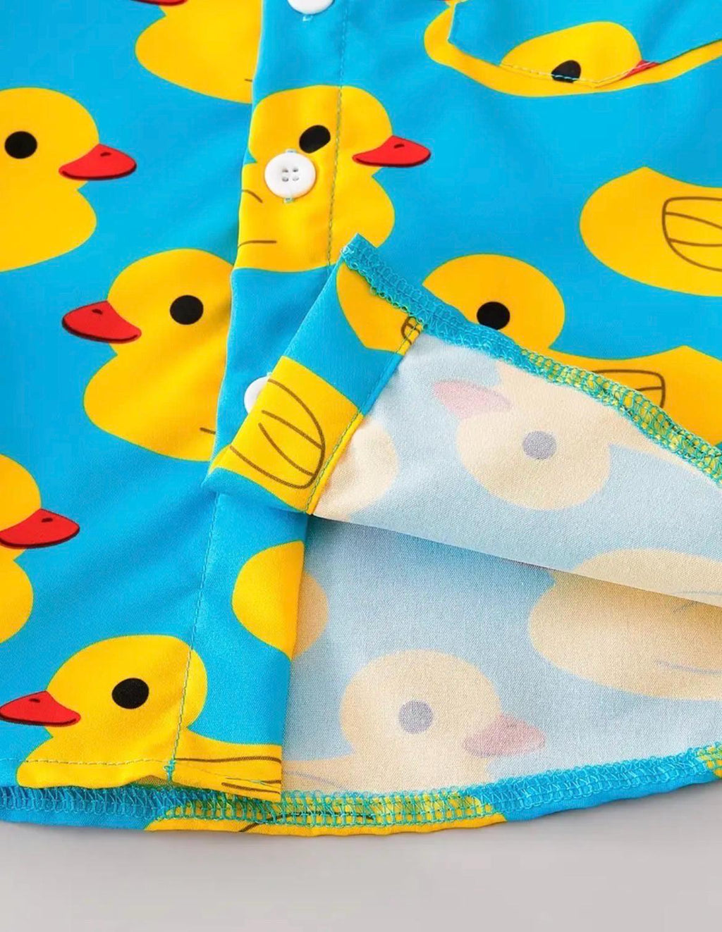 Boys Rubber Duck Print 2-Piece Summer Set, Beach Vacation Outfit