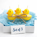 Set of 3 Yellow Rubber Duck Candles – Mini Duck Party Favors, Baby Shower Gift