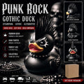 Large Resin -Gothic Punk Rock Resin Duck – Steampunk Mohawk Devil Collectible Ornament (2.76 Inch)