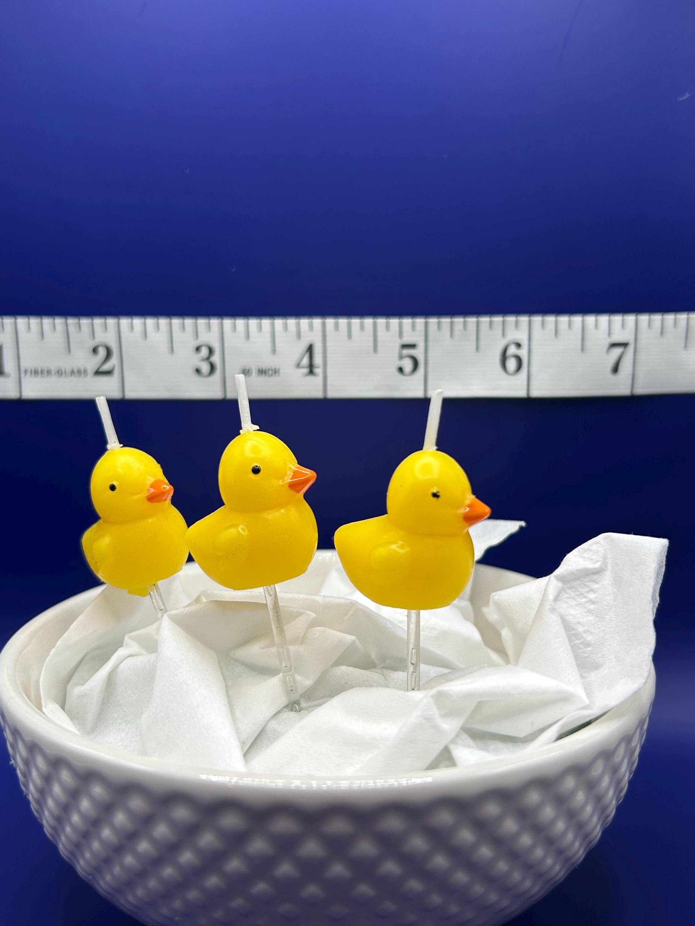 Set of 3 Yellow Rubber Duck Candles – Mini Duck Party Favors, Baby Shower Gift