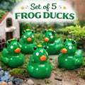 Set of 5 Resin Frog Ducks, Miniature Fairy Garden Decor