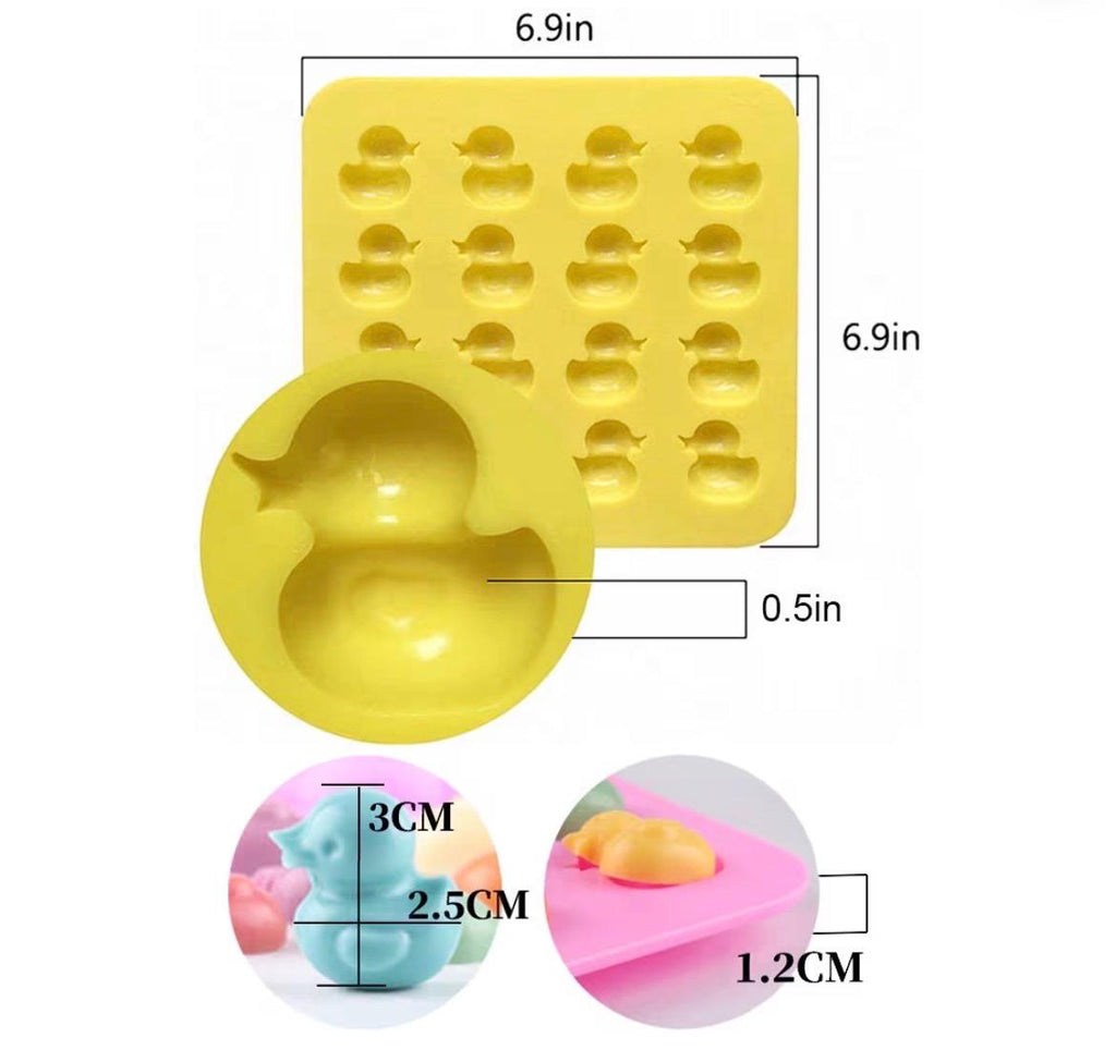 Mini Rubber Duck Silicone Mold | Candy, Chocolate, Fondant, Soap Tray