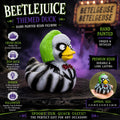 Large Resin -Beetlejuice Themed Duck, Hand Painted Resin Figurine, Horror Halloween Collectible