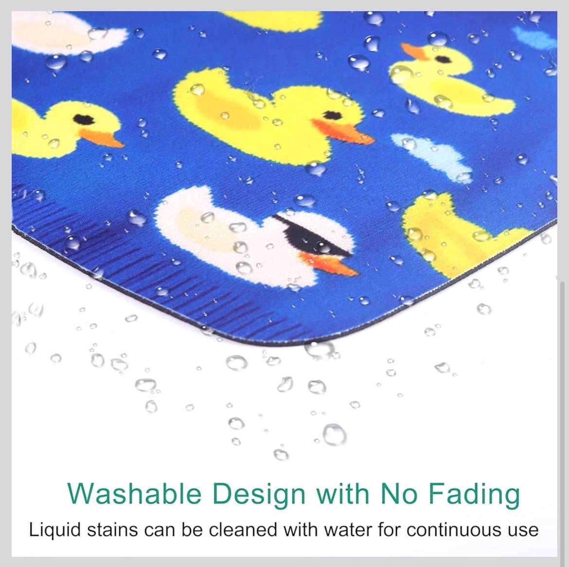Duck Sweater Mouse Pad, Blue Rubber Duck Desk Accessory, Non-Slip Base