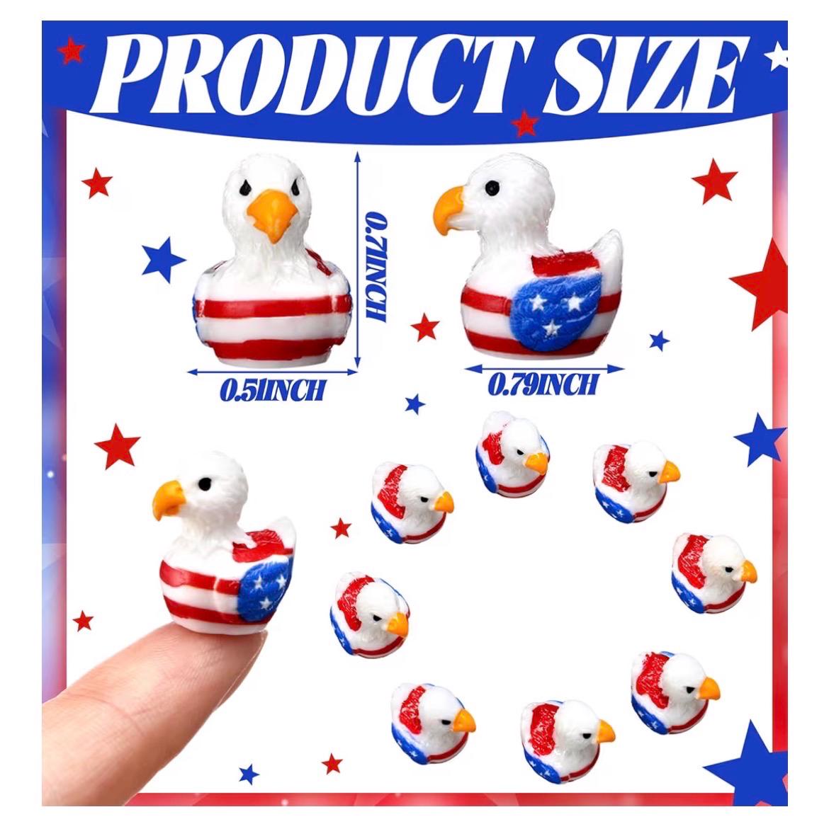 Set of 5 Patriotic Eagle Ducks on Red Dice – Jeep & Cruise Ducks