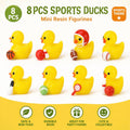 Mini Resin Ducks - 8 pcs Mini Sports Resin Ducks, Jeep Cruise Ducking Figurines