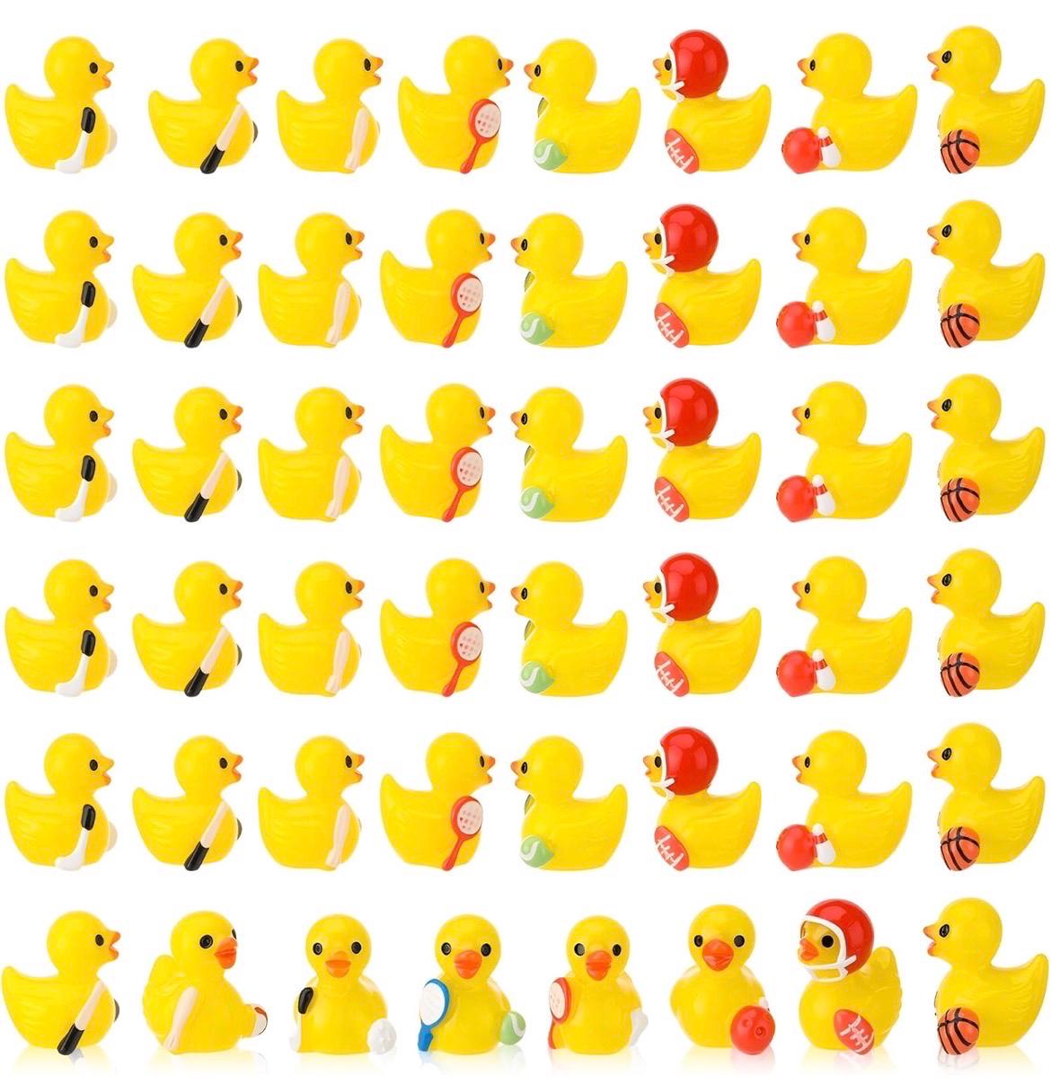 Mini Resin Ducks - 8 pcs Mini Sports Resin Ducks, Jeep Cruise Ducking Figurines