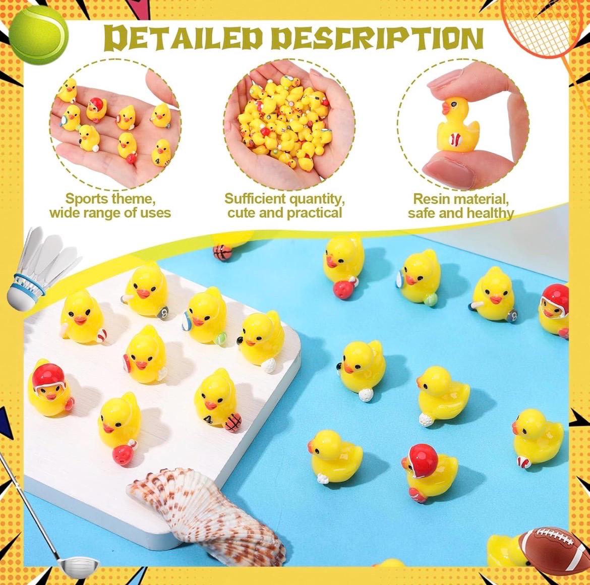 Mini Resin Ducks - 8 pcs Mini Sports Resin Ducks, Jeep Cruise Ducking Figurines