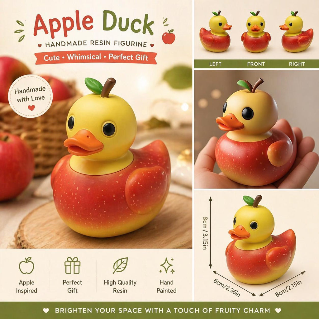 Large Resin - Apple Resin Duck | Fall Cruise Jeep Toy, Collectible Figurine